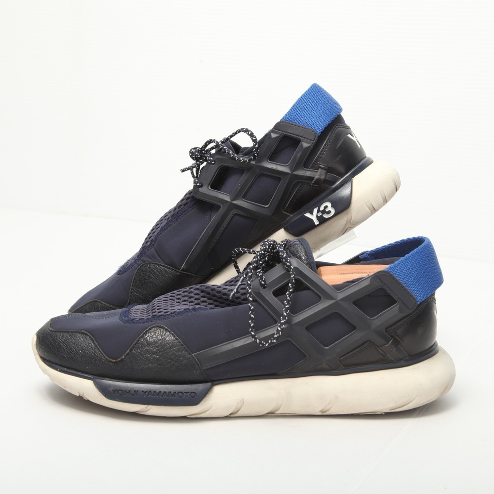 Y-3 Yohji Yamamoto Qasa Racer Men's 10.5 Navy Blue Black Athletic Sneakers